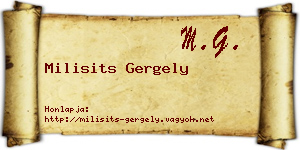 Milisits Gergely névjegykártya